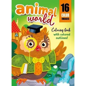 Set školních potřeb Kolorowanka A4 16 obrazków Świat zwierząt