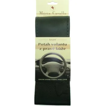 Potah na volant Mária Cavallo Kožený potah volantu (velikost A, černý, perforovaný)