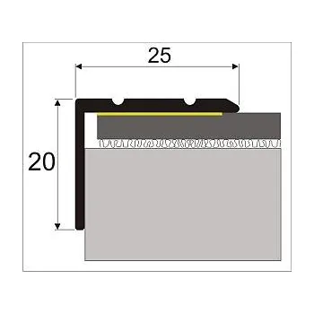 Schodová hrana samolepicí 25x20mm dekor dřevo 270 cm, EFFECTOR Dub světlý 29
