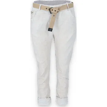 Dámské kalhoty Kalhoty do gumy s páskem 21306-16 Itálie barva: béžová