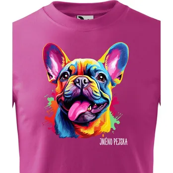 Chlapecké tričko Dětské tričko Francouzský buldoček, Barva Purpurová, Velikost 146 cm/10 roků, Canvas Dětské tričko 2450