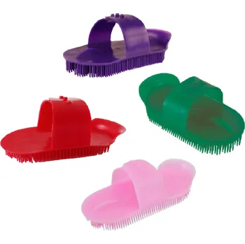 Čištění pro koně Hřbílko plastové masážní mini - ČERVENÉ