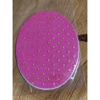 Textilní nažehlovací páska Nažehlovací záplaty riflové 6,8x8,5 cm 2 ks tečky růžová