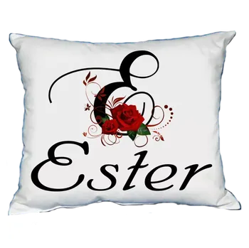 Dekorativní polštářek Polštář s dámským jménem ESTER Červený (polštářek dámské jméno )