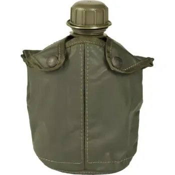 Kempingové nádobí Polní láhev NATO s PVC obalem (Polypropylénová polní láhev s jednobarevným obalem v pogumovaném provedení, používaná jednotkami NATO.)