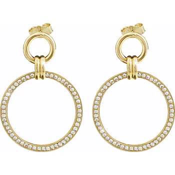 Náušnice JSB bijoux s.r.o. Zlaté ocelové náušnice puzety dva spojené kruhy s krystaly Swarovski Golden Shadow