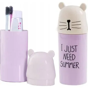 Zubní kartáček Přenosné cestovní pouzdro na zubní pastu a kartáček fialová