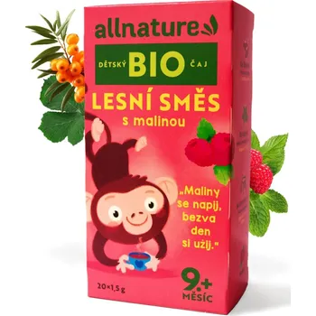 Čaj Allnature BIO Dětský čaj Lesní směs s malinou, 20 x 1,5 g