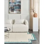 Koberec béžový viskóza a vlna 160 x 230 cm nepravidelný tvar moderní glamour styl Beliani