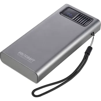 Powerbanka VOLTCRAFT PB PD65WLCD-20000 powerbanka Li-Pol, 20000 mAh, Rychlé nabíjení, Power Delivery 2.0, šedá (metalíza)