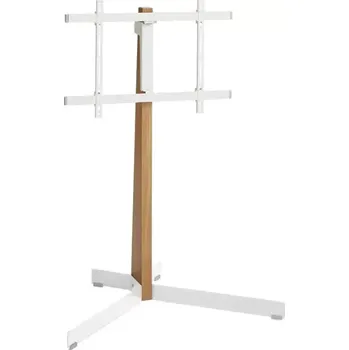 Televizní stolek TV stojan Vogel's TVS 3695 W - Pravý Dub a Bílý kov | TV do 77" | 50kg (Kvalitní TV stojan vyrobený z oceli a dubového dřeva určený pro velké televize s úhlopříčkou do 77". VESA rozteč 100x100 až 600x400. maximální nosnost 50kg.)