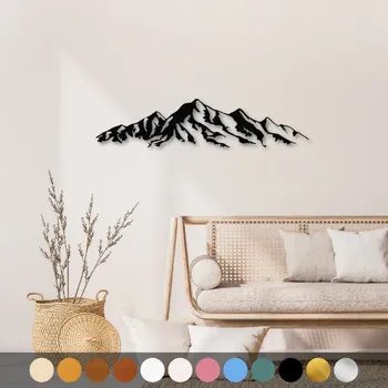 Obraz WoodenPuzzle.cz Dřevěný obraz - Pohoří Barva: Modrá, Velikost: L