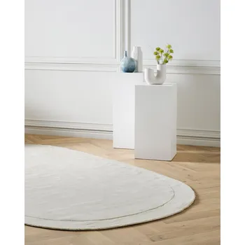 Koberec Koberec krémově bílý viskóza a vlna nepravidelný tvar 200 x 300 cm moderní glamour styl Beliani