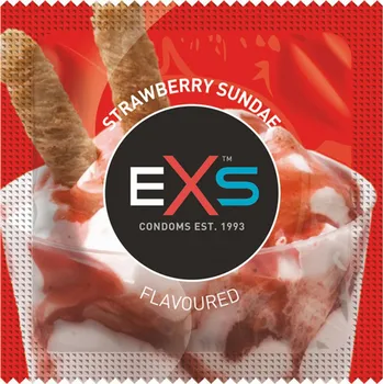 Kondom EXS Strawberry Sundae Flavoured 50ks