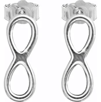 Módní doplněk JSB bijoux s.r.o. Ocelové náušnice puzety plochý symbol nekonečna bez krystalů