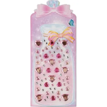 Samolepicí kamínky ve tvaru srdce růžový mix 65 ks