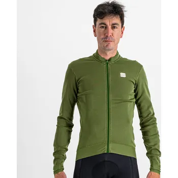 cyklistický dres SPORTFUL Cyklistický dres s dlouhým rukávem zimní - MONOCROM THERMAL - zelená