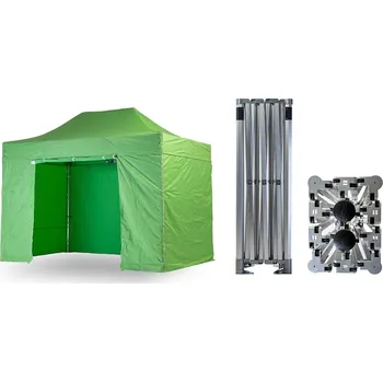 Zahradní stan Nůžkový párty stan 3x4,5 m TENTino BIG HEXAGON Barva opláštění: 13A - SVĚTLE ZELENÁ