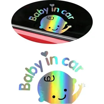 Samolepicí dekorace na vozidlo Nálepka na auto | samolepka na auto, dítě v autě, 15 x 13 cm - Barevná