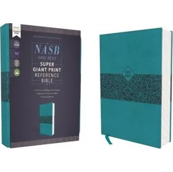 NASB, Super Giant Print Reference Bible (Font Size: 16.5-point), Leathersoft, Teal, Red Letter, 1995 Text, Comfort Print - Zondervan
