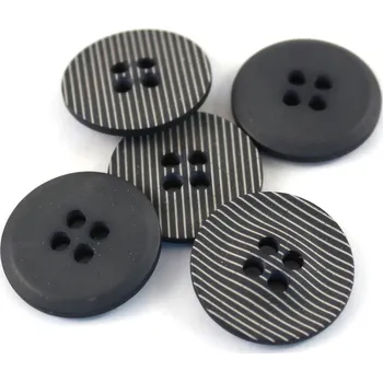 Knoflík Knoflík dvoudírkový -pruhovaný - 36" - 22,86mm Knoflík dvoudírkový -pruhovaný: Tmavě šedomodrý