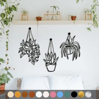 Obraz WoodenPuzzle.cz Dřevěný obraz - Květináče Barva: Bílá, Velikost: M