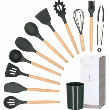 Sada kuchyňského náčiní Sada kuchyňského náčiní ve stojanu, set 12ks, grafitová SPRINGOS CHEF