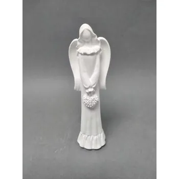 Vánoční dekorace Anděl s květinovým srdcem 15cm