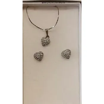 Souprava šperků Swarovski souprava srdíčka s kamínky (Srdíčka, sada šperků Swarovski)