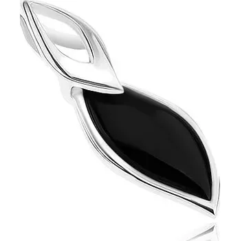 Přívěsek Přívěsek - stříbro 925, lístek s černou výplní, jemný obrys