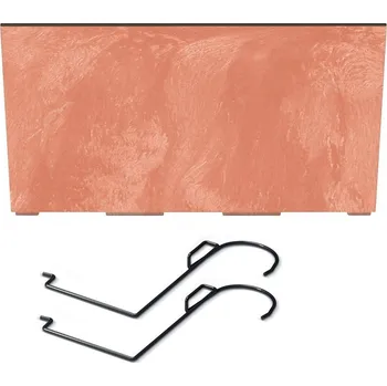 Truhlík Prosperplast Truhlík URBI CASE BETON EFFECT W s háky a vkladem 58 cm - barva: terakota