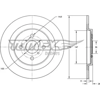 Brzdový kotouč Brzdový kotouč TOMEX Brakes TX 73-27