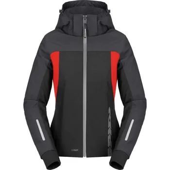 Moto bunda Bunda hoodie h2out 2 lady, spidi, dámská (černá/antracit/červená, vel. xl)