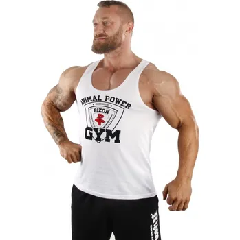 Pánské tílko Bizon Gym Tílko 409 - bílá Bílá XL