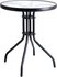 Zahradní stůl Kulatý kovový stolek se skleněnou deskou 60 x 70 cm černý