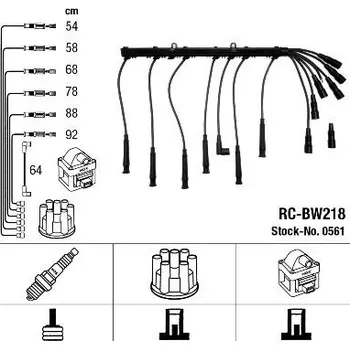 Zapalovací kabel Sada kabelů pro zapalování NGK RC-BW218