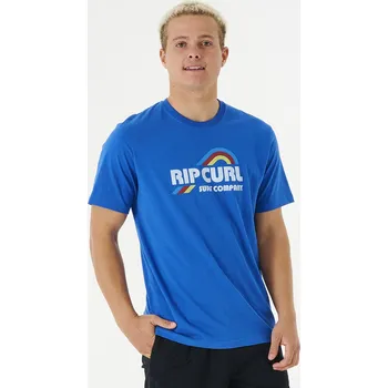 Pánská móda Pánské Tričko s krátkým rukávem RIP CURL SURF REVIVAL WAVING TEE 03NMTE_8271 – Modrá XL