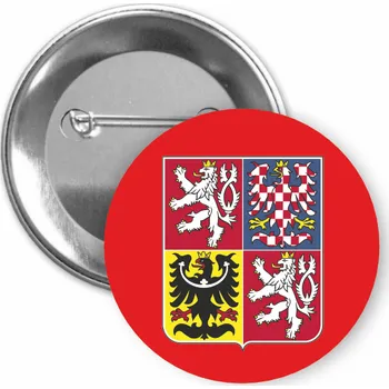 ON-DESIGN Placka se státním znakem 50 mm Barva: červená, Typ buttonu: špendlík