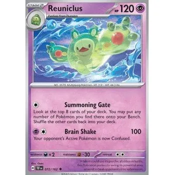 Sběratelská karetní hra Pokémon TEF 072/162 Reuniclus - Temporal Forces Stav: Near Mint, Verze: REVERSE HOLO