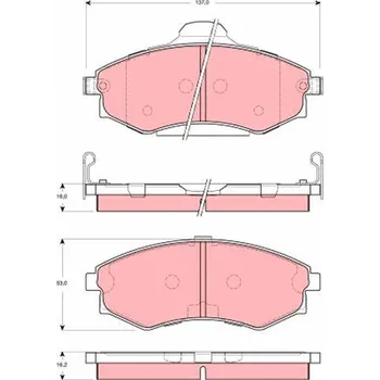 Brzdová destička Sada brzdových destiček, kotoučová brzda TRW GDB3259