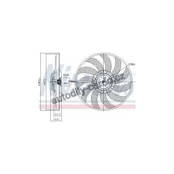 Chladič motoru Ventilátor chladiče NISSENS 85743
