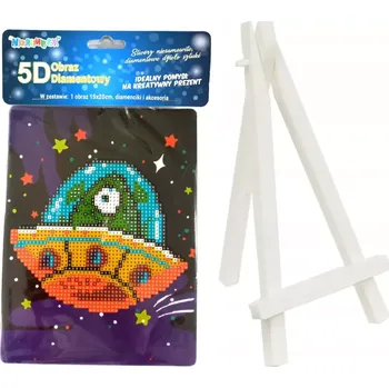 Diamantové malování Norimpex Diamantové malování Ufo 15x20cm se stojánkem