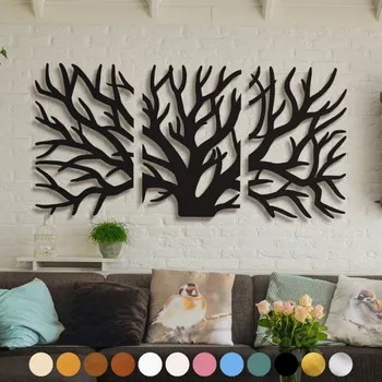 Obraz WoodenPuzzle.cz Dřevěný obraz - Větve Barva: Modrá, Velikost: M