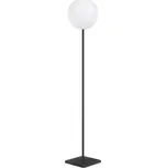Bílá plastová solární stojací LED lampa Kave Home Dinesh 120 cm s černou podnoží