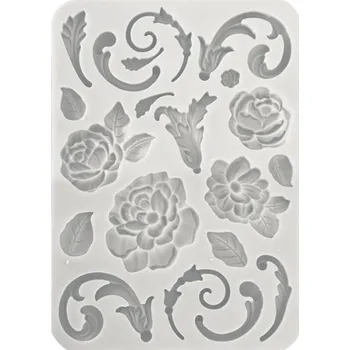 Forma na odlévání Stamperia Silikonová forma na odlévání A5 - květiny a ornamenty