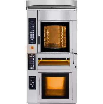 Pec na pizzu Elektrická pečící trouba, modulová, rotační, 5x 400x600 mm, 4x 30 cm, 20 kW, 1000x1400x1355 mm | RESTO QUALITY, PM-D-K 5+4