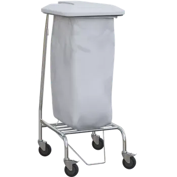 Odpadkový koš VAKOMOBIL 01, vozík na třídění odpadu a prádla, nerez