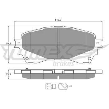 Brzdová destička Sada brzdových destiček, kotoučová brzda TOMEX Brakes 17-41