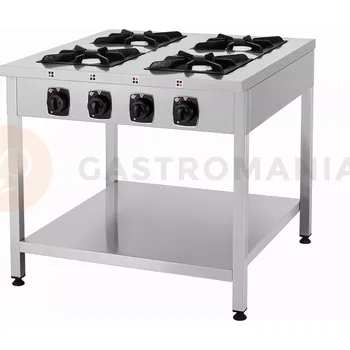 Plynová kartuše Plynový sporák volně stojící 4 hořákový, 28 kW, 900x900x850 mm | RESTO QUALITY, RQ403559