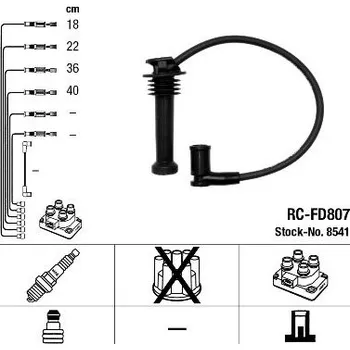 Zapalovací kabel Sada kabelů pro zapalování NGK RC-FD807